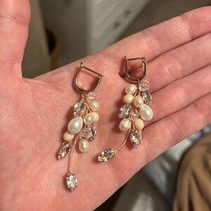 Rose Gold and Pearl Earrings